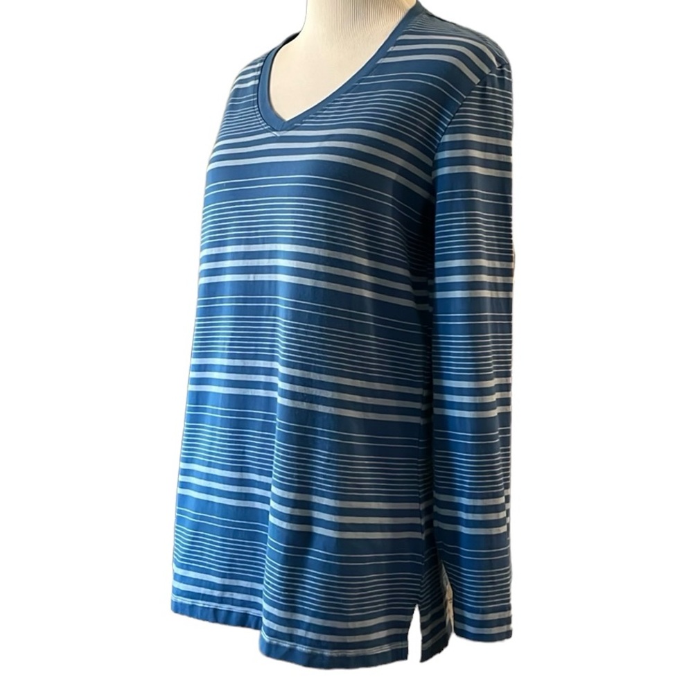 GREAT NORTHWEST CLOTHING COMPANY STRIPED LONG SLEEVE TOP BLUE SIZE MEDIUM